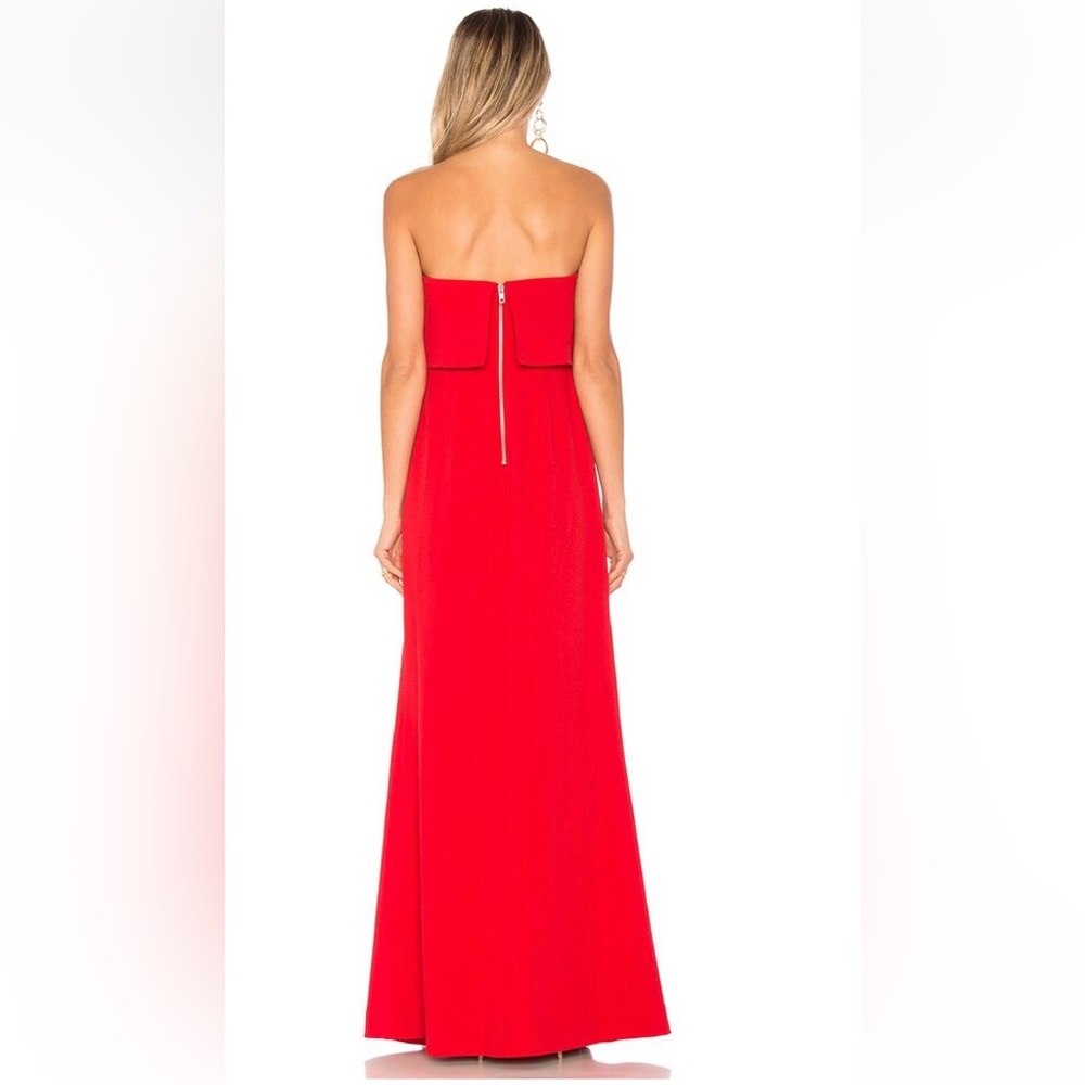 NEW Lovers + Friends Anzen Strapless Gown Bright Red Size Small - Picture 3 of 8